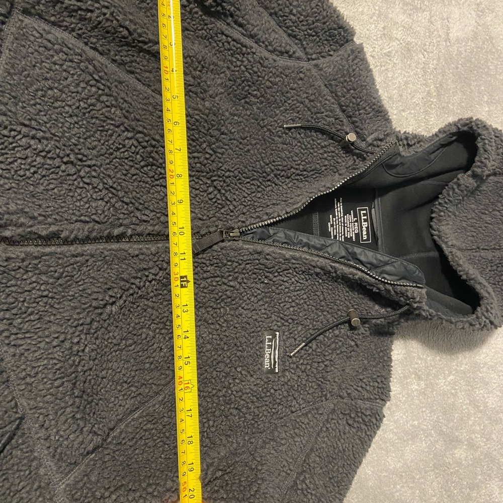 L.L. Bean Charcoal Teddy Jacket with Hood - Picture 3 of 5